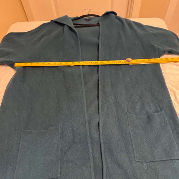 Hooded Open-Front Cardigan — Teal/Peacock - Picture 3 of 12